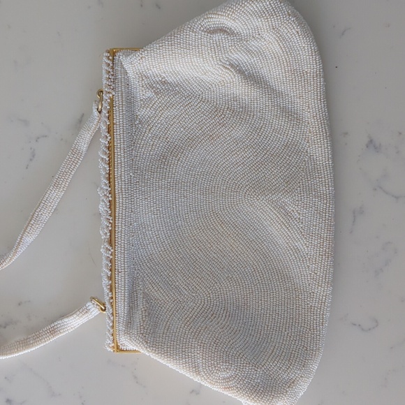 Magid Cream Beaded Wristlet/Handbag Vintage - Picture 12 of 14